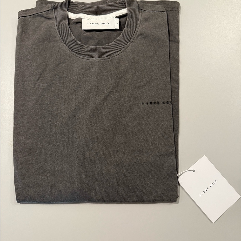 I Love Ugly Washed Black Box Tee (Brand New, size L)